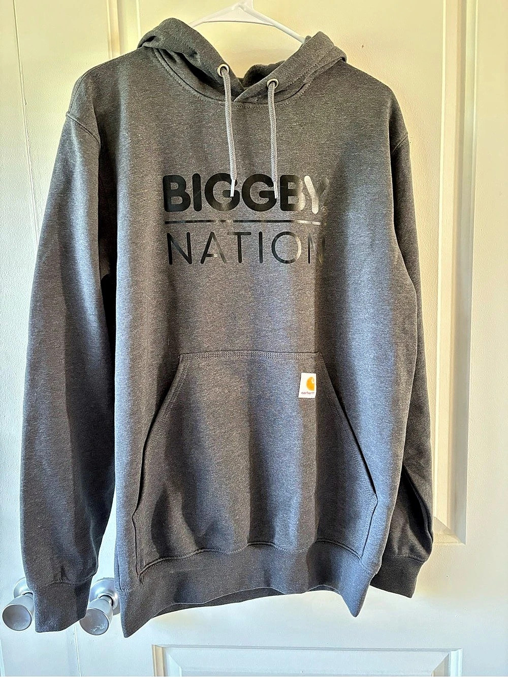 Carhartt Gray Biggby Nation NWT Hoodie Pockets Fleece Loose Size S